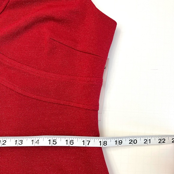 American Living Red V-neck Lurex Dress Size 16 - Picture 14 of 16